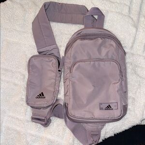 Adidas Lavender crossbody bag multi I pockets travel athletic daily backpack